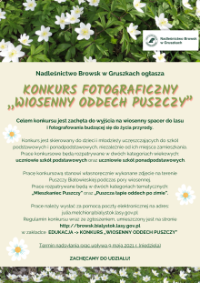 ROZSTRZYGNIĘCIE KONKURSU FOTOGRAFICZNEGO „WIOSENNY ODDECH PUSZCZY”