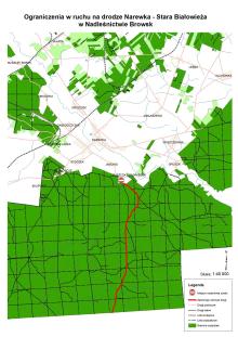 DROGA NAREWKA – BIAŁOWIEŻA Z OGRANICZENIAMI W RUCHU