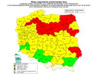 Duże zagrożenie pożarowe w lasach.