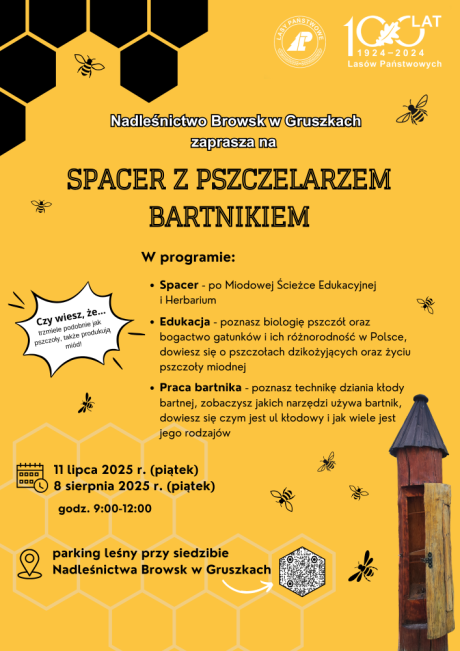 Spacer z pszczelarzem bartnikiem